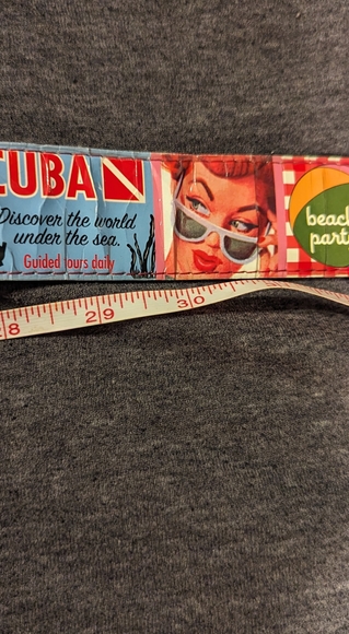 Rare, unique beach surfer Y2K vintage rockability plastic belt graphic art large - Picture 5 of 15